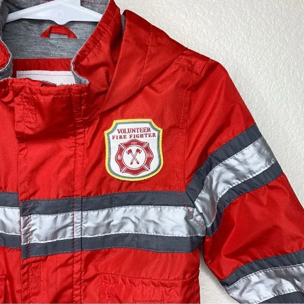 Carter’s Baby Boy Size 12 Months Fireman Hooded Windbreaker Rain Jacket